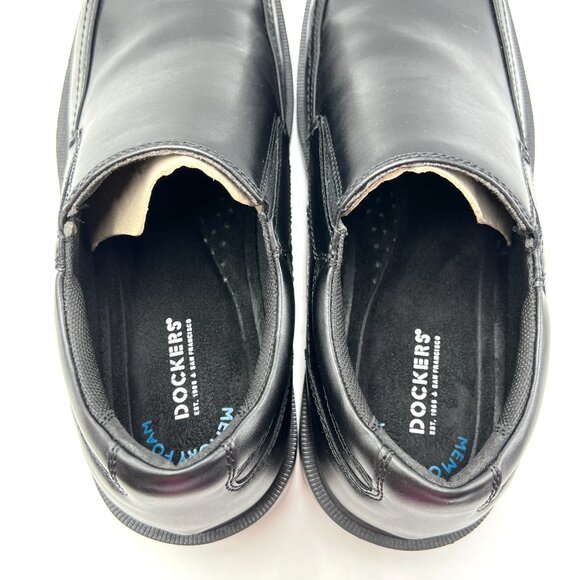 Dockers Mens Size 9.5‎ Black Faux Vegan Leather Slip On Loafers Dress Shoes main image 9
